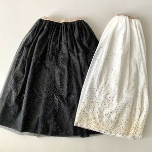 Black & gold …and… white & gold tulle skirts
